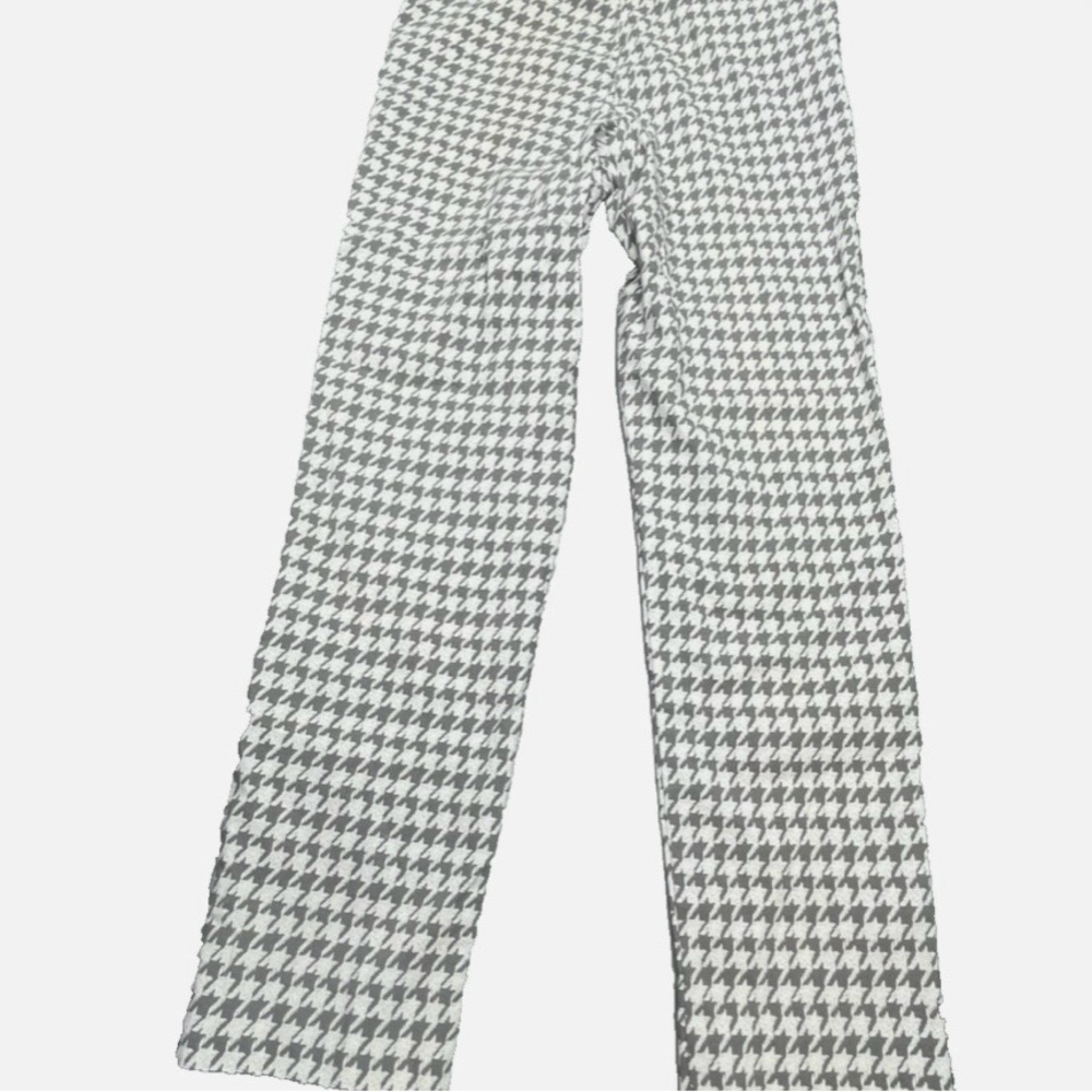 Elegant Houndstooth Women's Stretch Cropped Pants